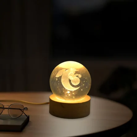 3D Crystal Ball lamps With Base (1 Pc / Mix Design) - Image 2