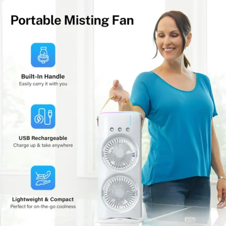 Electric Fan Desktop Double-Head Powerful Air Cooler (1 Pc / With Remote) - Image 6