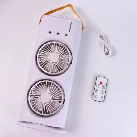 Electric Fan Desktop Double-Head Powerful Air Cooler (1 Pc / With Remote) - Image 5