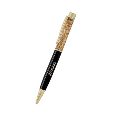 Personalized Pen & Keychain Gifts with Name Engraving | Pen for Gifting | Gift Set for Men & Women, Co Brand	blinkNshop Writing instrument form	Ballpoint Pen Colour	Black Ink Colour	Black Age Range (Description)	Adult About this item PRODUCT DETAILS:- Material: Metallic || Color: Black & Golden || Item Dimension: 3.25 x 6.25 Inch || Package Contain: Pack of 2 || To Customise Your Gold Flake Set Contact The Seller Trough "Seller Messaging Assistant" Under the 'Buyer-Seller Messaging Service. PRODUCT INCLUDED:- Customized gift set with pen with a keychain with your name Engraved on it. FOR GIFT:- Office Supplies, Corporate , anniversary gift, etc. Versatile Use: Ideal for on-the-go writing needs or as an emergency pen. Dual Functionality: Serves as both a reliable writing tool and a handy keychain accessory.rporate Gift Set, Customized Birthday Gift for Husband/Boyfriend/Brother/Wife - Image 6