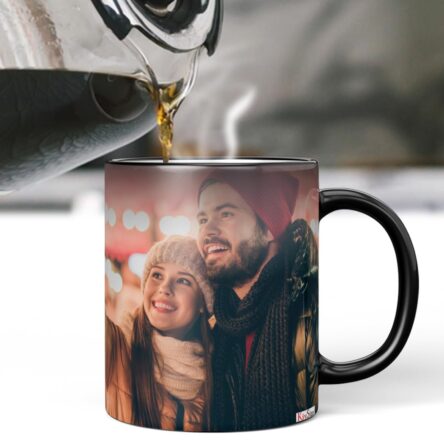 Custom Magic Mug with Picture, Photo Cup, Color Changing Mug, Photo Mug, Customized Mug, Personalized Mug, Photo Magical Mug, Coffee Mug with Photo - 325 ml - Black Magic