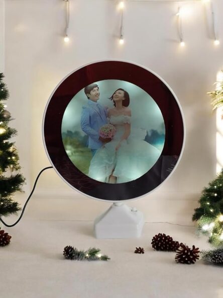 Personalized Round-Shaped Magic Mirror Photo Frame – Customized Gift for Special Occasions Size- (25x20cm) - Image 4