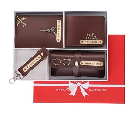 Personalized Name & Charm Leather Wallet Men’s Combo Giftset (Darkbrown) | Customized Birthday Anniversary Wedding Engagement Office Gifts for Men Man Male Gents - Image 7