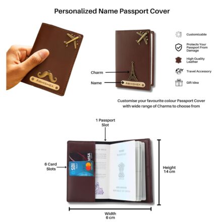 Personalized Name & Charm Leather Wallet Men’s Combo Giftset (Darkbrown) | Customized Birthday Anniversary Wedding Engagement Office Gifts for Men Man Male Gents - Image 4