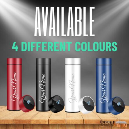 Your Name Printed Stainless Steel Vacuum Insulated Bottle With Tea Filter | 500 ML | Easy to Carry | Leakproof Personalized Gift Flask | Permanent Printing (Black - Image 2