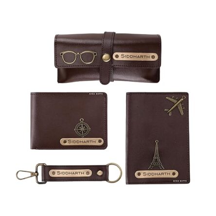 Personalized Name & Charm Leather Wallet Men’s Combo Giftset (Darkbrown) | Customized Birthday Anniversary Wedding Engagement Office Gifts for Men Man Male Gents - Image 8