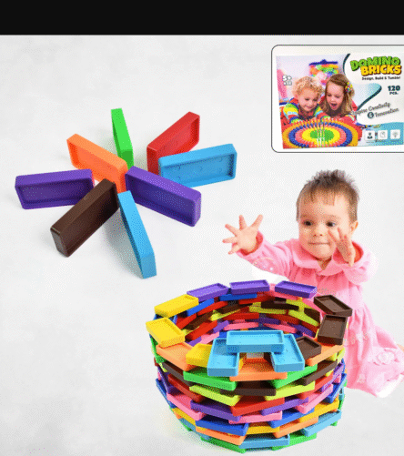Kids 120 Domino Blocks Dominoes (120 Pcs Set) - Image 2