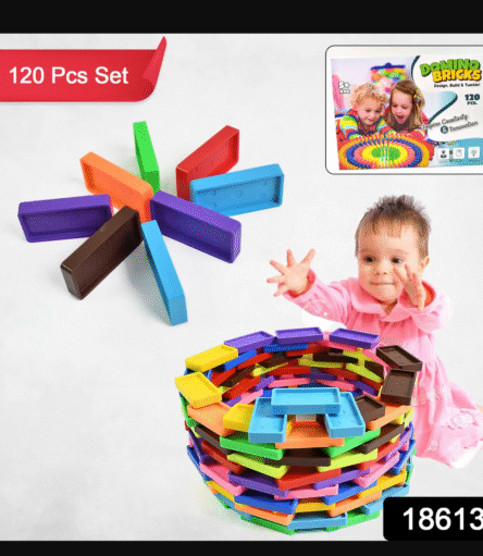 Kids 120 Domino Blocks Dominoes (120 Pcs Set) - Image 7