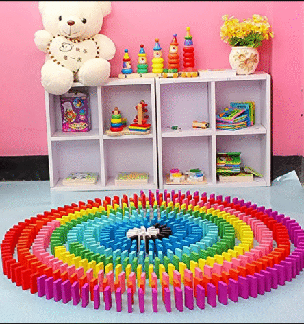 Kids 120 Domino Blocks Dominoes (120 Pcs Set) - Image 6