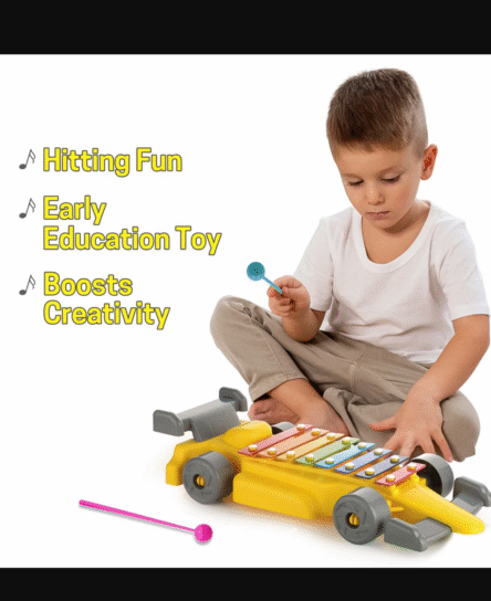 Musical Car Piano Xylophone Toy, Plastic Car Xylophone (1 Set) - Image 7