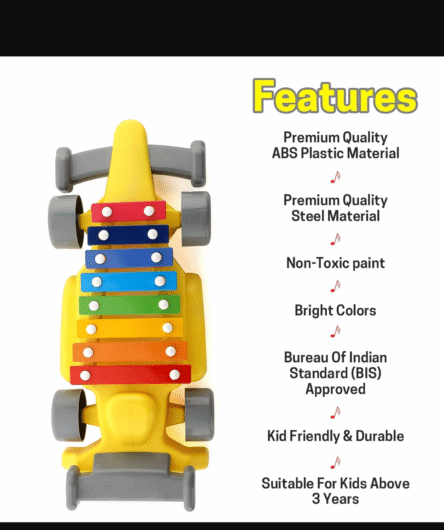 Musical Car Piano Xylophone Toy, Plastic Car Xylophone (1 Set) - Image 5