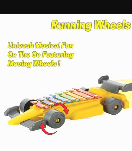 Musical Car Piano Xylophone Toy, Plastic Car Xylophone (1 Set) - Image 3