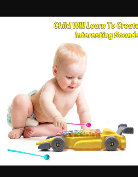 Musical Car Piano Xylophone Toy, Plastic Car Xylophone (1 Set) - Image 2