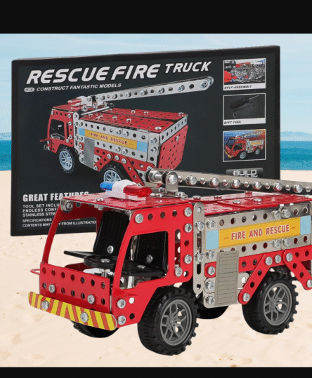 Metal DIY Fire Truck Building Blocks for Kids (Fire Truck / 292pcs of truck tool / 1 Set) - Image 7