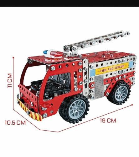 Metal DIY Fire Truck Building Blocks for Kids (Fire Truck / 292pcs of truck tool / 1 Set) - Image 3