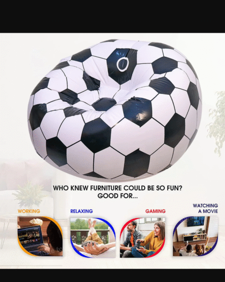 Foldable Sofa, Cartoon Style Inflatable Folding Chair, Ball Chair, Inflatable Sofa for Adults, Kids size (110cm x 80cm) - Image 3