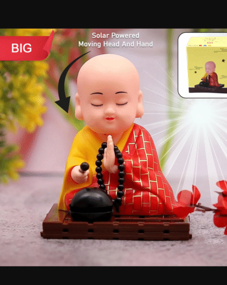 Solar Powered Sitting Buddha Statue,  Moving Head and Hand (1 Pc / Big)