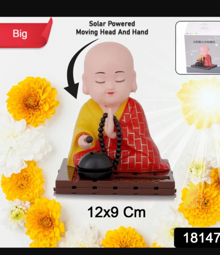 Solar Powered Sitting Buddha Statue,  Moving Head and Hand (1 Pc / Big) - Image 6