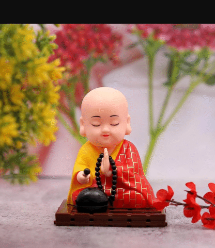 Solar Powered Sitting Buddha Statue,  Moving Head and Hand (1 Pc / Big) - Image 5