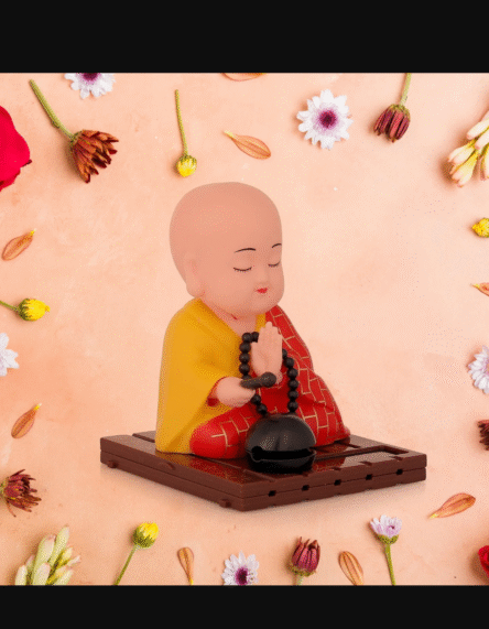 Solar Powered Sitting Buddha Statue,  Moving Head and Hand (1 Pc / Big) - Image 4