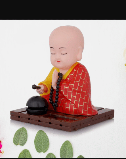 Solar Powered Sitting Buddha Statue,  Moving Head and Hand (1 Pc / Big) - Image 2