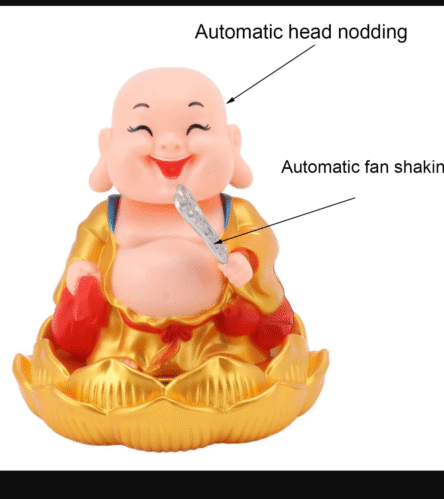 Solar Power Moving Buddha Car Ornament (1 Pc) - Image 3