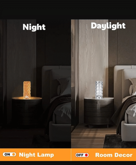 Crystal Touch Night Light (16 Colors) - Rose Diamond Table Lamp with Remote Control, USB Table Lamp, Romantic Date Lighting Decor for Festival, Bedroom, Dining Room - Image 4