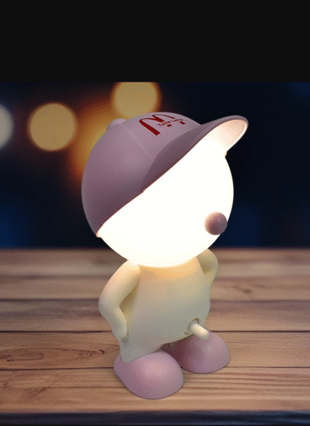 Cute Lovely Cartoon Design LED Desk Night Light With Plastic Head Cap (1 Pc) - Image 3