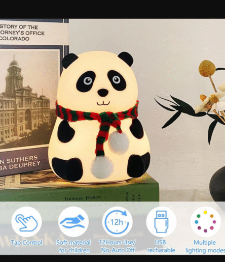 Panda 7-Color LED Silicone Touch Lamp (1 Pc) - Image 3