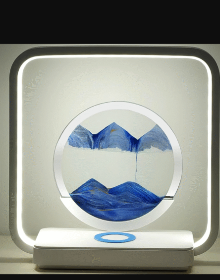 13477 3D Wireless Charging LED Light USB Quicksand Painting Lamp for Bedroom - Image 6