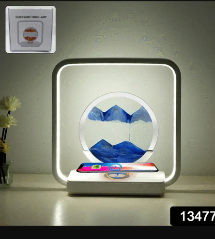 13477 3D Wireless Charging LED Light USB Quicksand Painting Lamp for Bedroom - Image 4