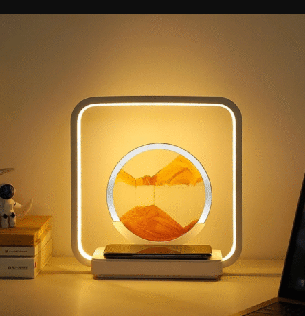 13477 3D Wireless Charging LED Light USB Quicksand Painting Lamp for Bedroom