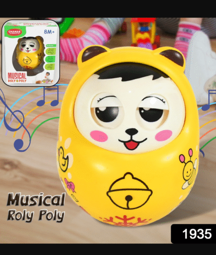 Musical Roly Poly Toys for Baby | Push and Shake Wobbling Toy with Music | Tumbler Doll Toy for Babies | Sound Balancing Doll Toys for Baby Boys, Girls 8+ Months Multicolor (1 Pc) - Image 6