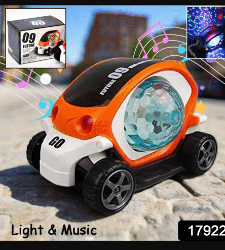 Plastic 360 Degree Rotating Stunt Car Toy for Kids - Bump and Go Action with 4D Lights and Music, Plastic Mini Car with Disco Ball (1 Pc / Battery Not Included) - Image 3