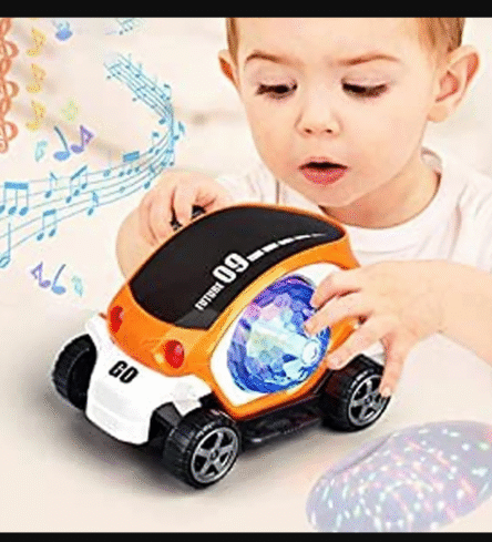 Plastic 360 Degree Rotating Stunt Car Toy for Kids - Bump and Go Action with 4D Lights and Music, Plastic Mini Car with Disco Ball (1 Pc / Battery Not Included) - Image 4