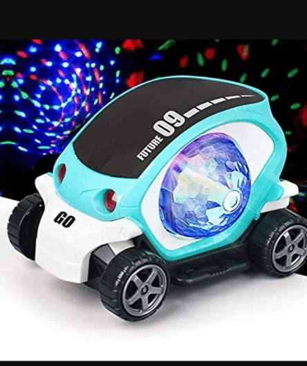 Plastic 360 Degree Rotating Stunt Car Toy for Kids - Bump and Go Action with 4D Lights and Music, Plastic Mini Car with Disco Ball (1 Pc / Battery Not Included) - Image 6