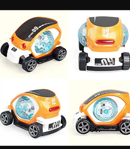 Plastic 360 Degree Rotating Stunt Car Toy for Kids - Bump and Go Action with 4D Lights and Music, Plastic Mini Car with Disco Ball (1 Pc / Battery Not Included) - Image 2