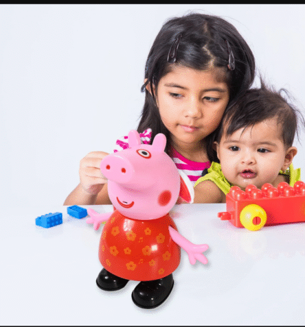 Pig Children Play toy, Pretend Play Toy Fun Gift for Kids, Movable Hands, Legs Pig Pretend Play Toy Set for Kids Children with Soft Rubber Material (1 Pc / Battery Not included) - Image 2