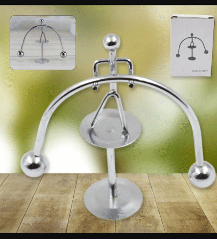 Mini Steel Balance Toy (1 Pc): Desk Decor, Perpetual Motion, Physics Toy