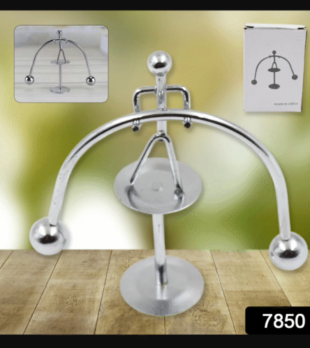 Mini Steel Balance Toy (1 Pc): Desk Decor, Perpetual Motion, Physics Toy - Image 2